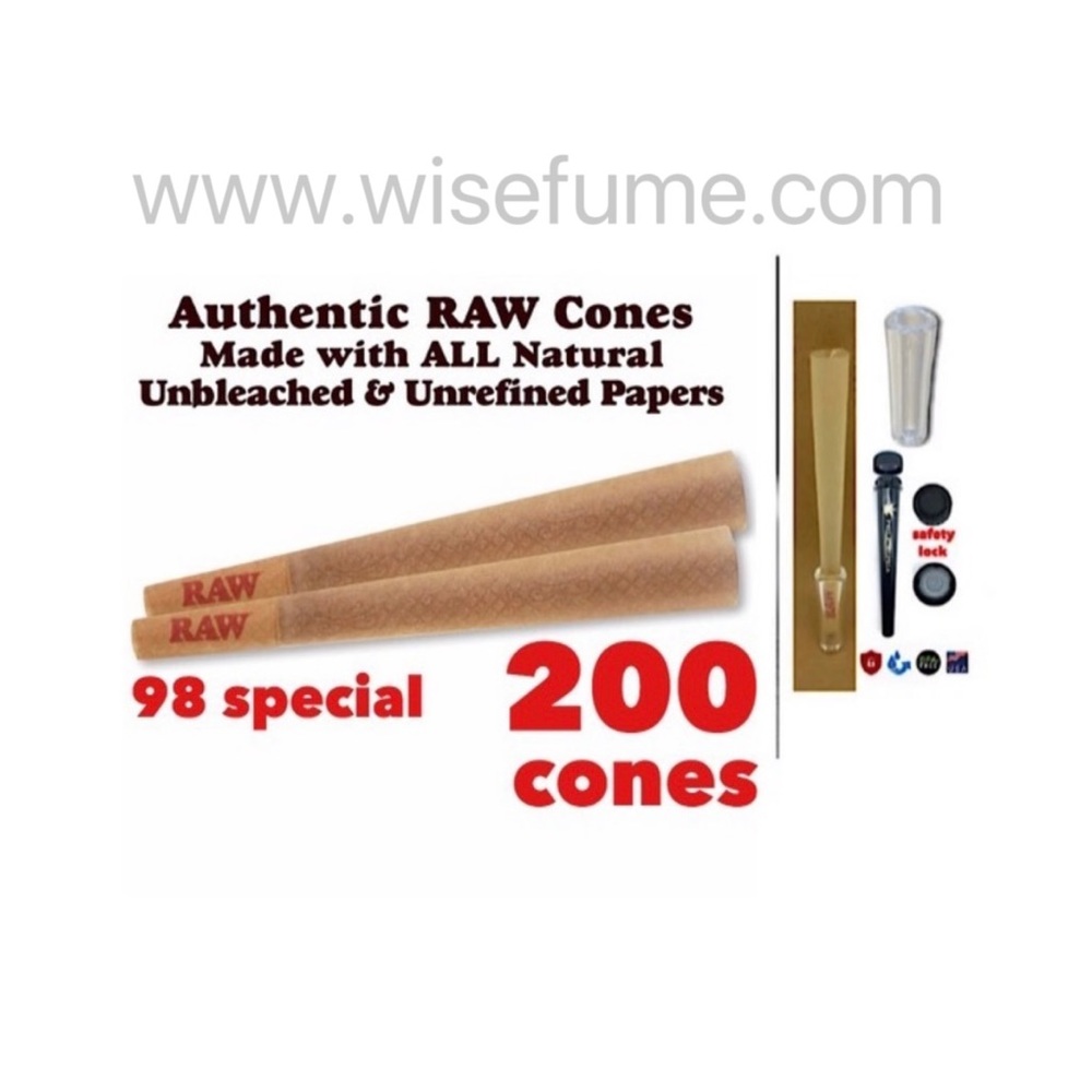 RAW 98 special Size Cone (200pk) + glass tip + tube